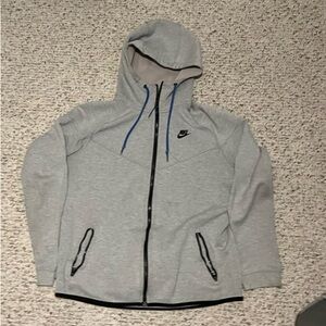 Nike Gray Full Zip Hoodie with Black Trim